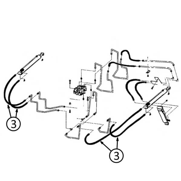 Bobcat 443 & 443B Hydraulic Hose for Loader Lift Cylinders | Replacement Part #3 | Compatible with Skid Steer Loaders & Construction Equipment
