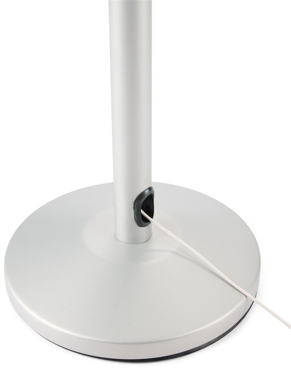 Touch Screen Tablet Floor Stand with Adjustable Bracket - VESA 75x75 & 100x100 Compatible - Silver Steel Display Kiosk for Retail Stores, Restaurants and Trade Shows