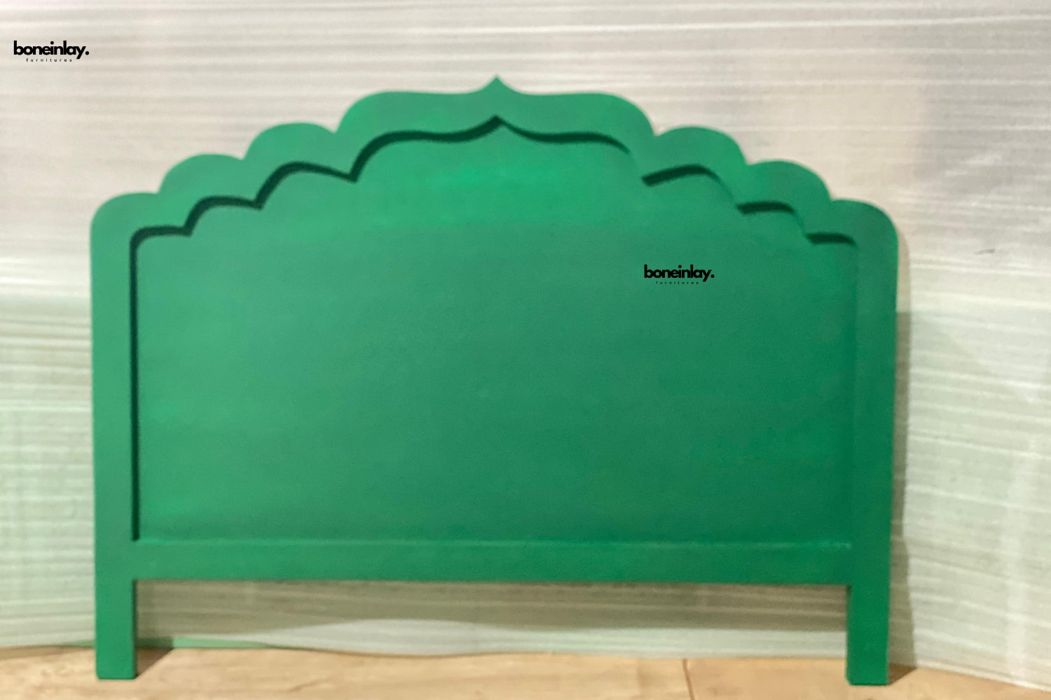 Exquisite Green Peacock Mother of Pearl Headboard - Handcrafted Luxury Bed Frame for Master Bedroom & Guest Room Decor