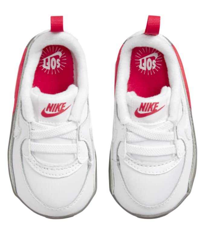 Nike Crib Max 90 White/White-Light Silver Baby Shoes (CI0424 116) - Size 3 | Comfortable & Stylish Infant Sneakers for Walking, Playtime & Everyday Wear