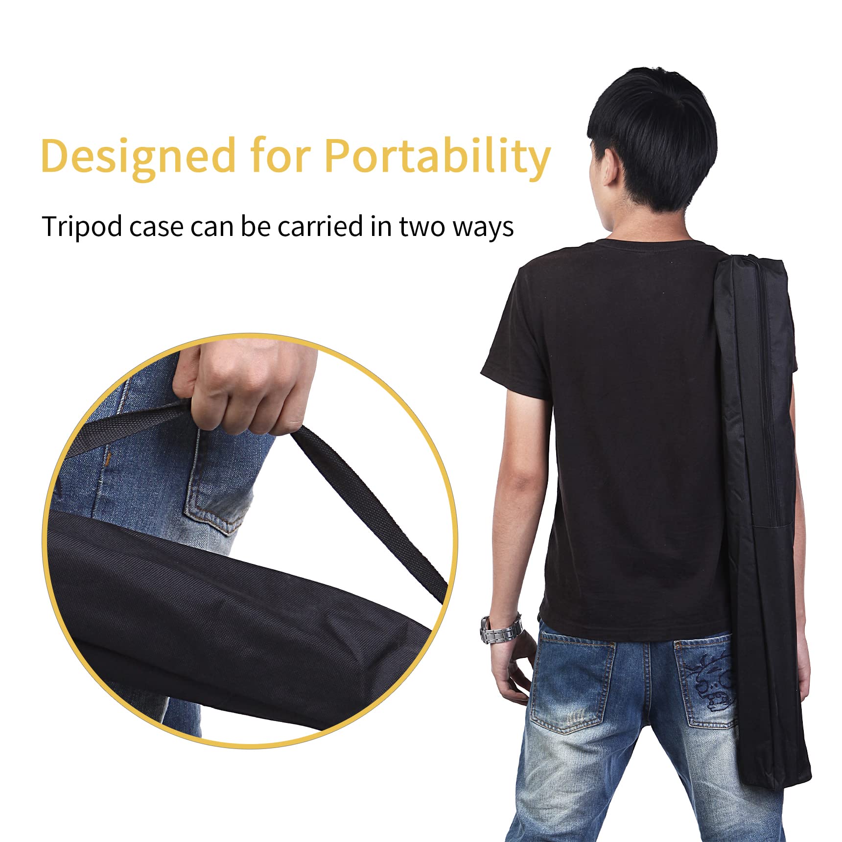 Meking 33-Inch Light Stand Tripod Monopod Carrying Case Bag with Adjustable Strap - Durable Photography Studio Equipment Storage for Travel & Outdoor Shoots