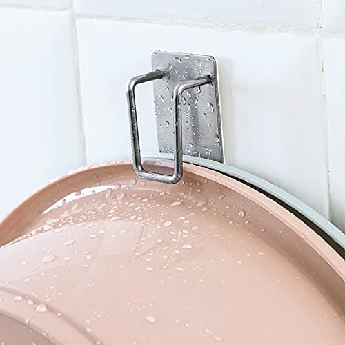 Yosoo Stainless Steel Wall Mounted Wash Basin Hook - Heavy Duty Bathroom Organizer for Hanging Sink, Towels & Bath Accessories | Perfect for Small Space Storage in Bathroom, Kitchen & Laundry Room