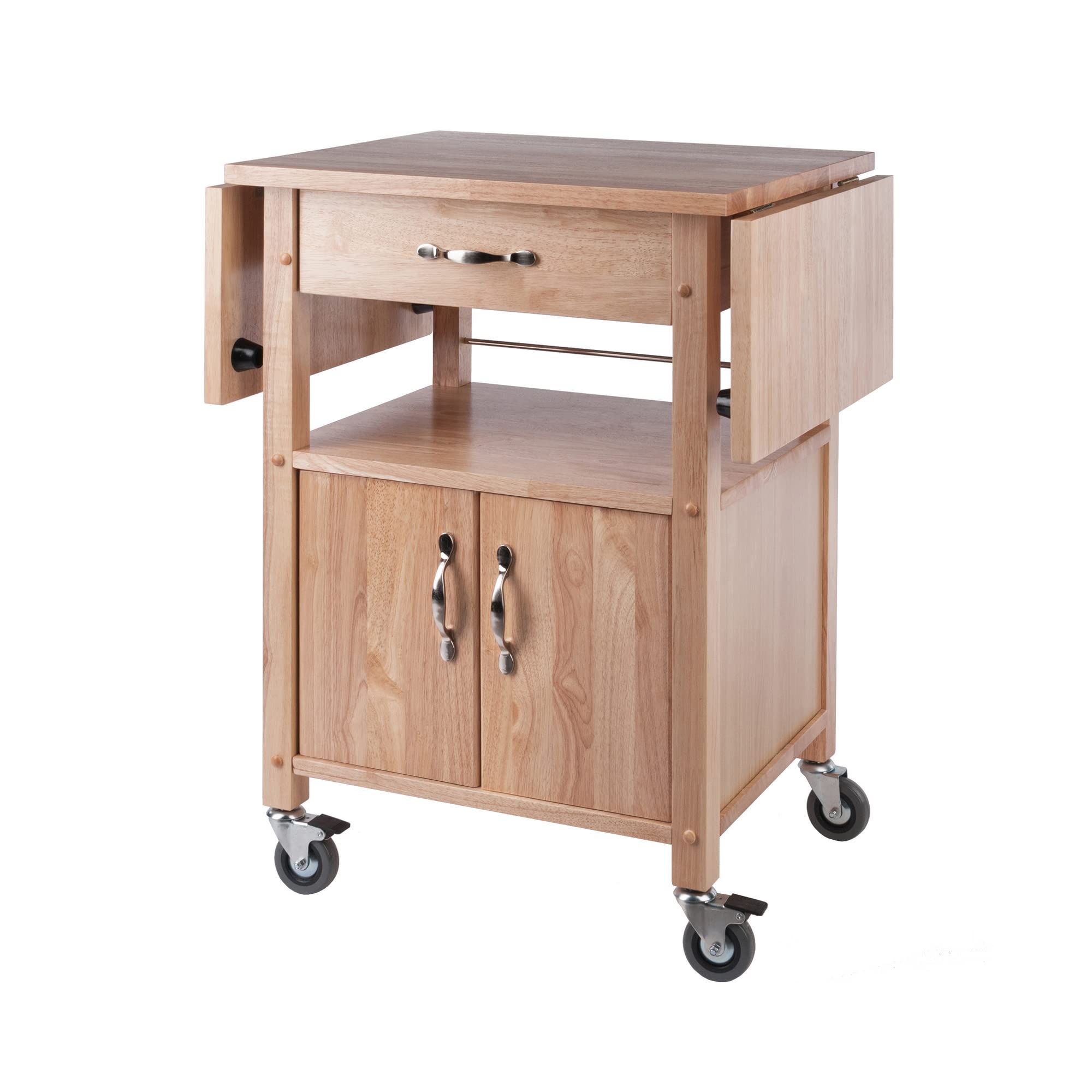 Winsome Wood Drop-Leaf Kitchen Cart - Space-Saving Kitchen Island with Wheels for Small Spaces, Dining & Food Prep - Perfect for Apartments, Dorms & Compact Kitchens