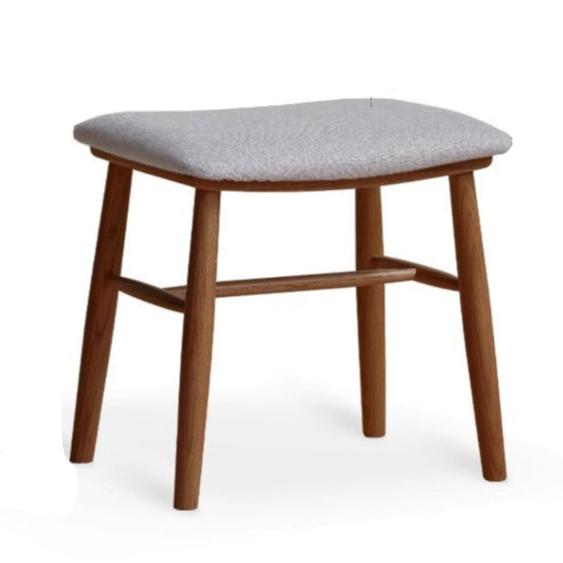 18.5x14.5x17.7 inch / 47x37x45 cm / Walnut Color / fabric linen gray makeup stool