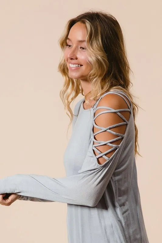 Stylish BiBi Jersey Knit One Shoulder Criss Cross Top for Women | Trendy Summer Blouse | Perfect for Beach Vacations, Date Nights & Casual Outings