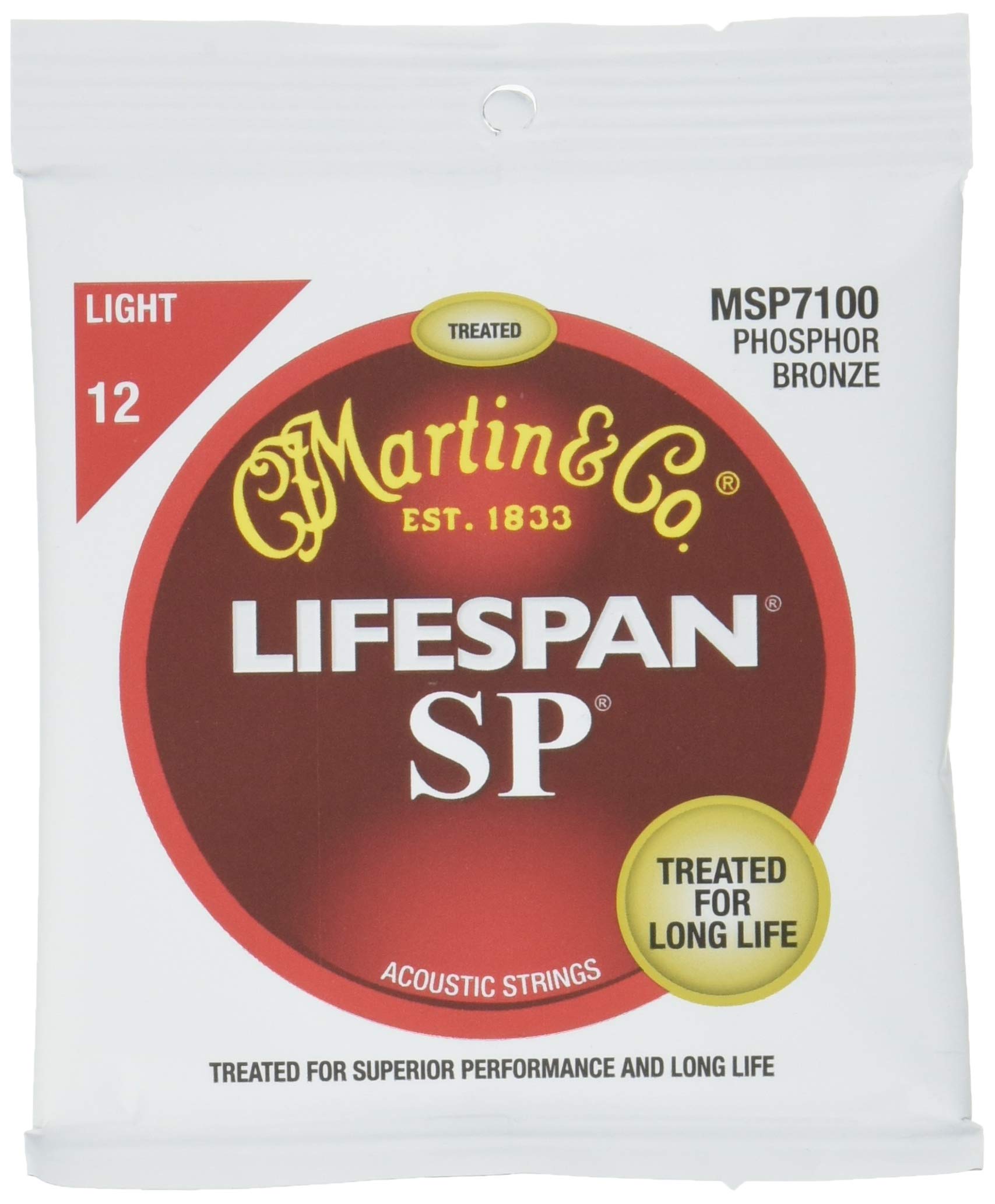 Martin SP 7100 Phosphor Bronze Acoustic Guitar Strings - Light Gauge with Long-Lasting Coating for Enhanced Tone & Durability | Perfect for Folk, Country & Fingerstyle Playing