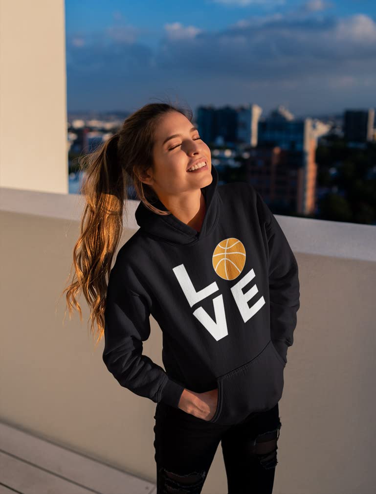 Women's Basketball Hoodie - Cute Love Basketball Sweatshirt for Teen Girls, Coaches, Fans & Players | Perfect Gift for Basketball Lovers | Great for Games, Practice & Casual Wear