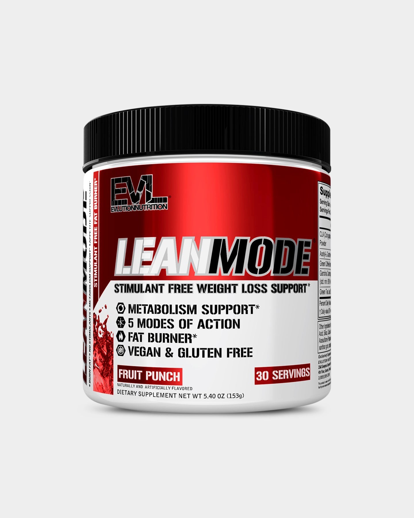 EVLUTION NUTRITION LeanMode Weight Loss Support Powder - Fat Burner & Metabolism Booster Supplement for Women & Men - Ideal for Workout, Gym & Daily Energy Support