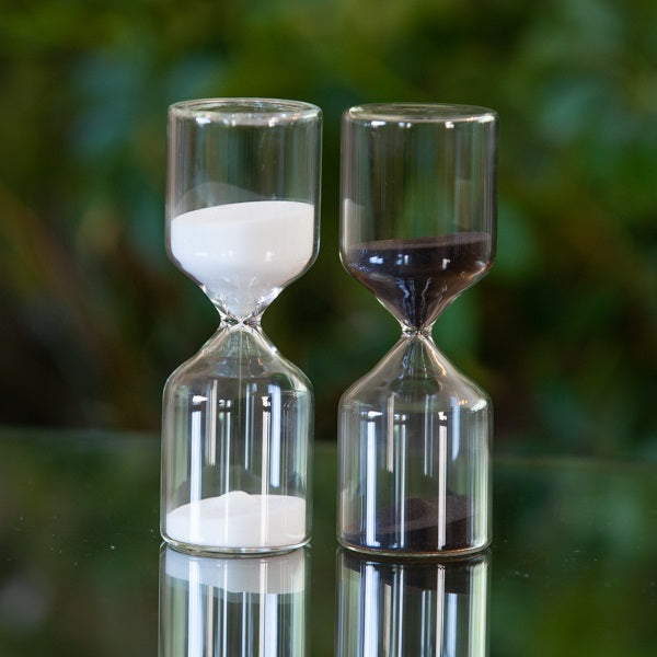 60 Minute Freestanding Glass Timer - Black or White - Perfect for Kitchen, Classroom & Productivity Time Management