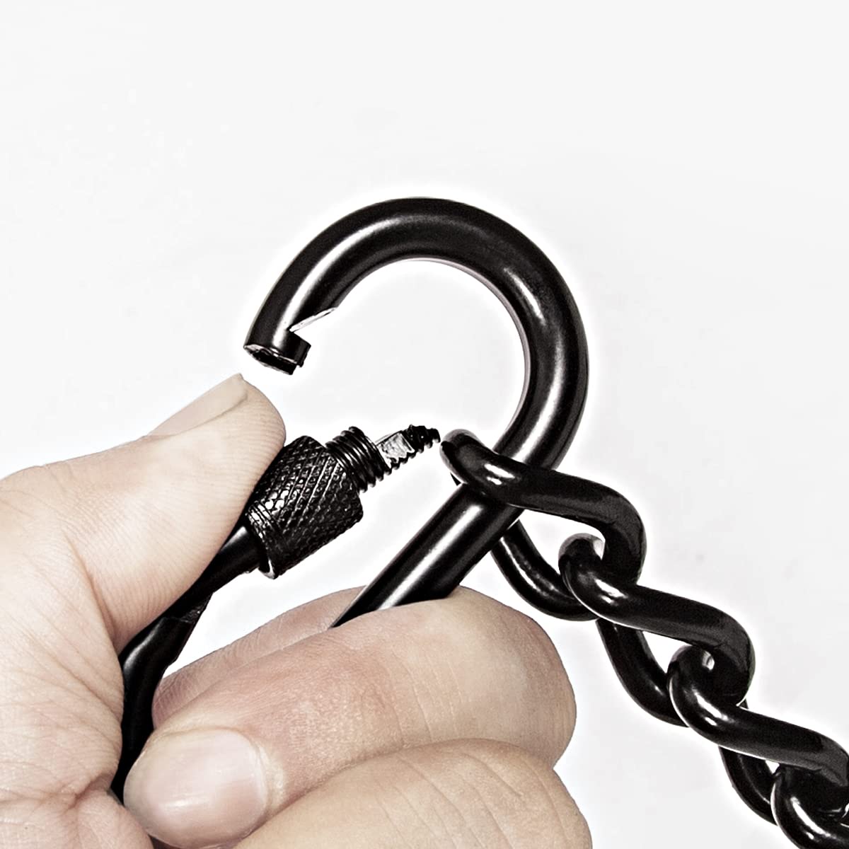 2 Pack Heavy Duty Hanging Chair Chain & Punching Bag Chain with Carabiners - Indoor/Outdoor Hammock, Swing, Gym Equipment Accessories