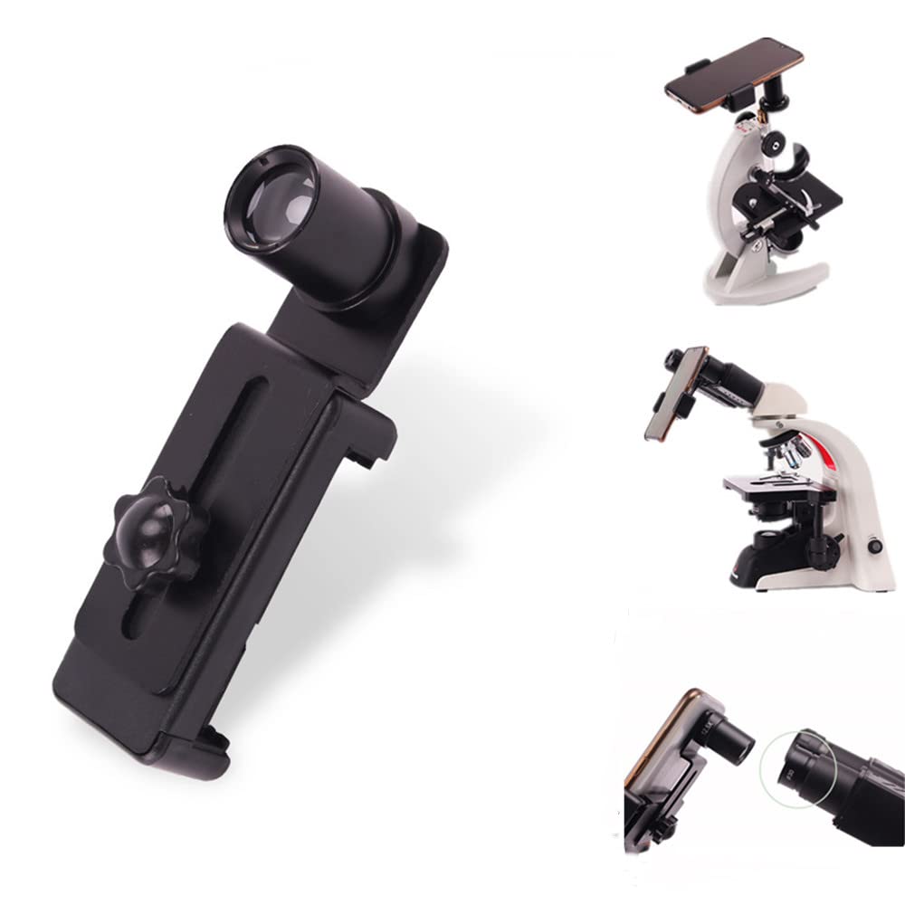 12.5X Magnification Microscope Phone Adapter - Universal Metal Smartphone Holder for 23.2mm Microscope Tubes | Perfect for Science Labs, Biology Studies & Microphotography