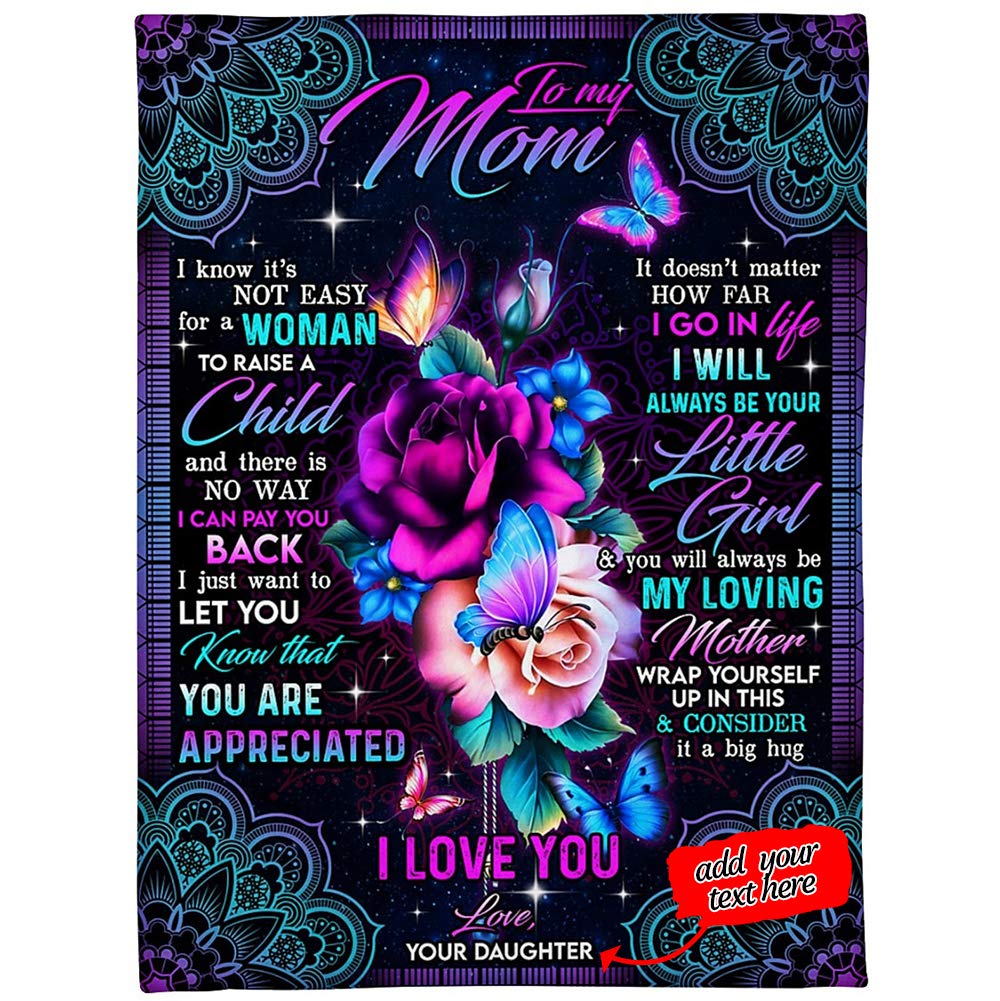 Personalized Fleece Throw Blanket for Mom - Custom 