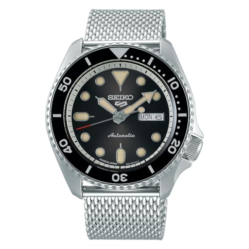 Dial / bezel: black, band: silver (mesh)