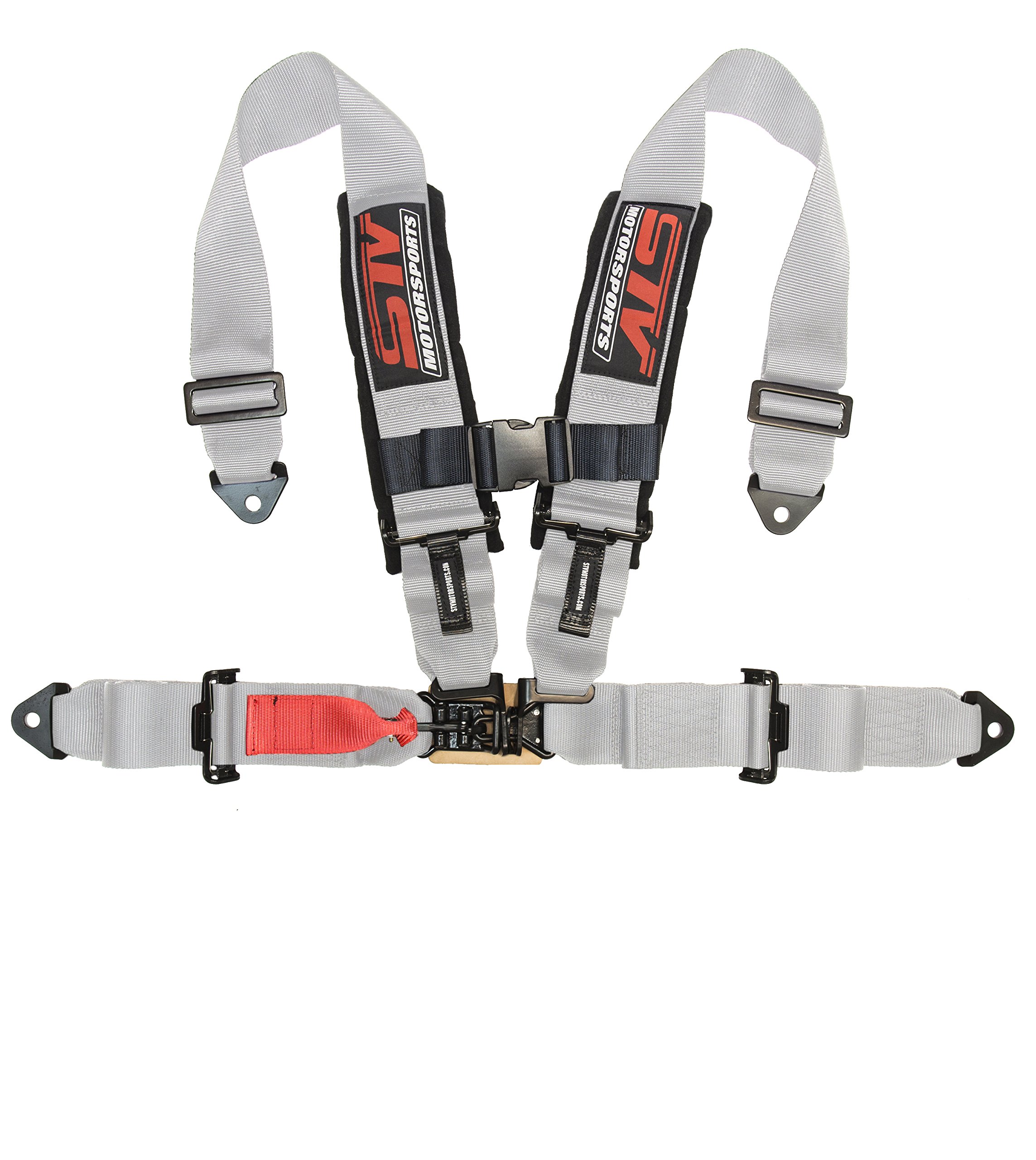 STVMotorsports 4 Point 3 V-Type Racing Safety Harness - Gray - Professional Grade Seat Belt for Motorsports, Drifting & Off-Road Racing - Secure Restraint System for Track Days & High Performance Driving