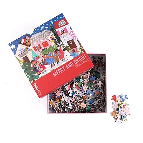 Merry & Bright 500 Piece Christmas Jigsaw Puzzle - Festive Holiday Family Activity for Adults & Kids, Perfect for Winter Evenings & Gift Giving