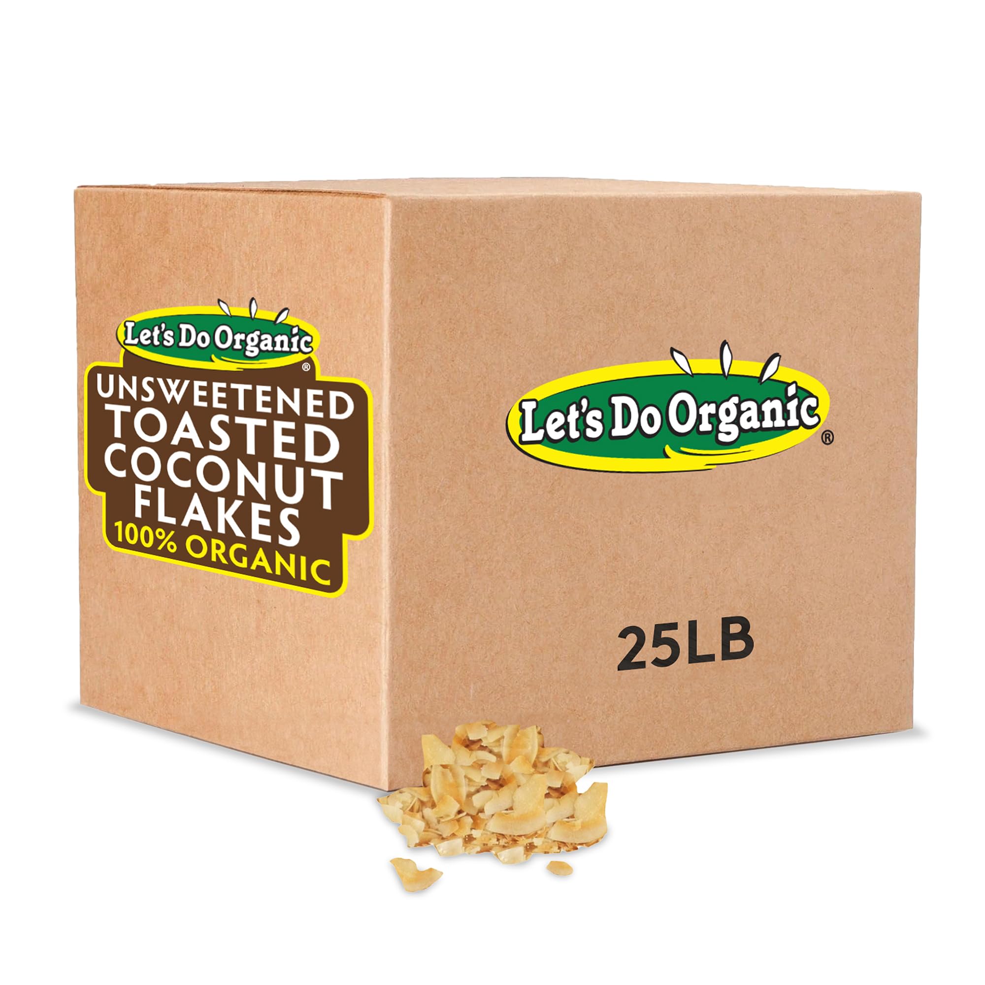 Organic Unsweetened Toasted Coconut Flakes by Edward & Sons Let's Do Organic - 25 lbs Bulk Pack | Perfect for Baking, Smoothies, and Healthy Snacks