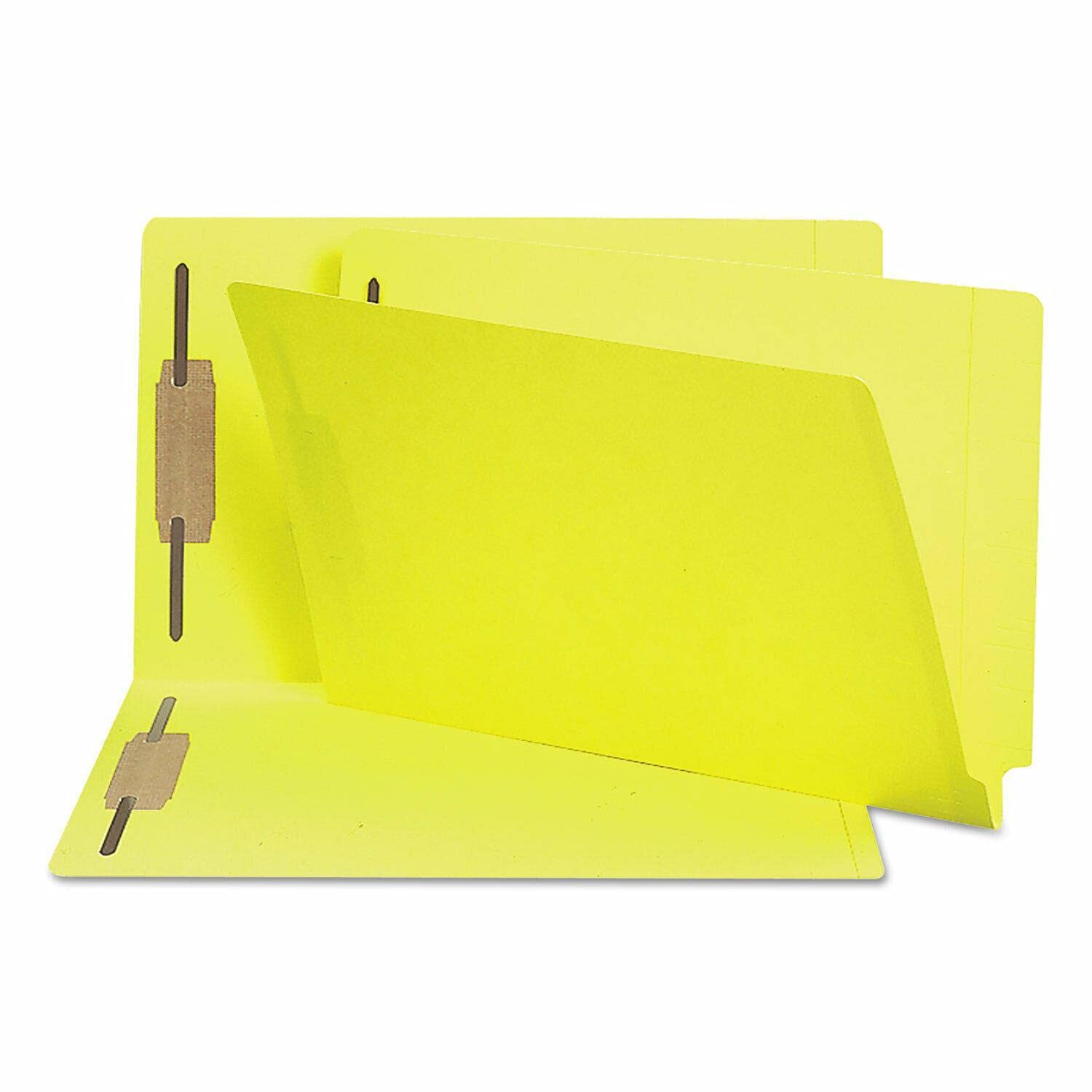 2-Inch Fastener Folders with Straight Tabs - Legal Size Yellow (50/Box) | Durable File Organizer for Office Documents, School Papers & Home Filing | Perfect for Office Supplies, Paper Storage & Document Management