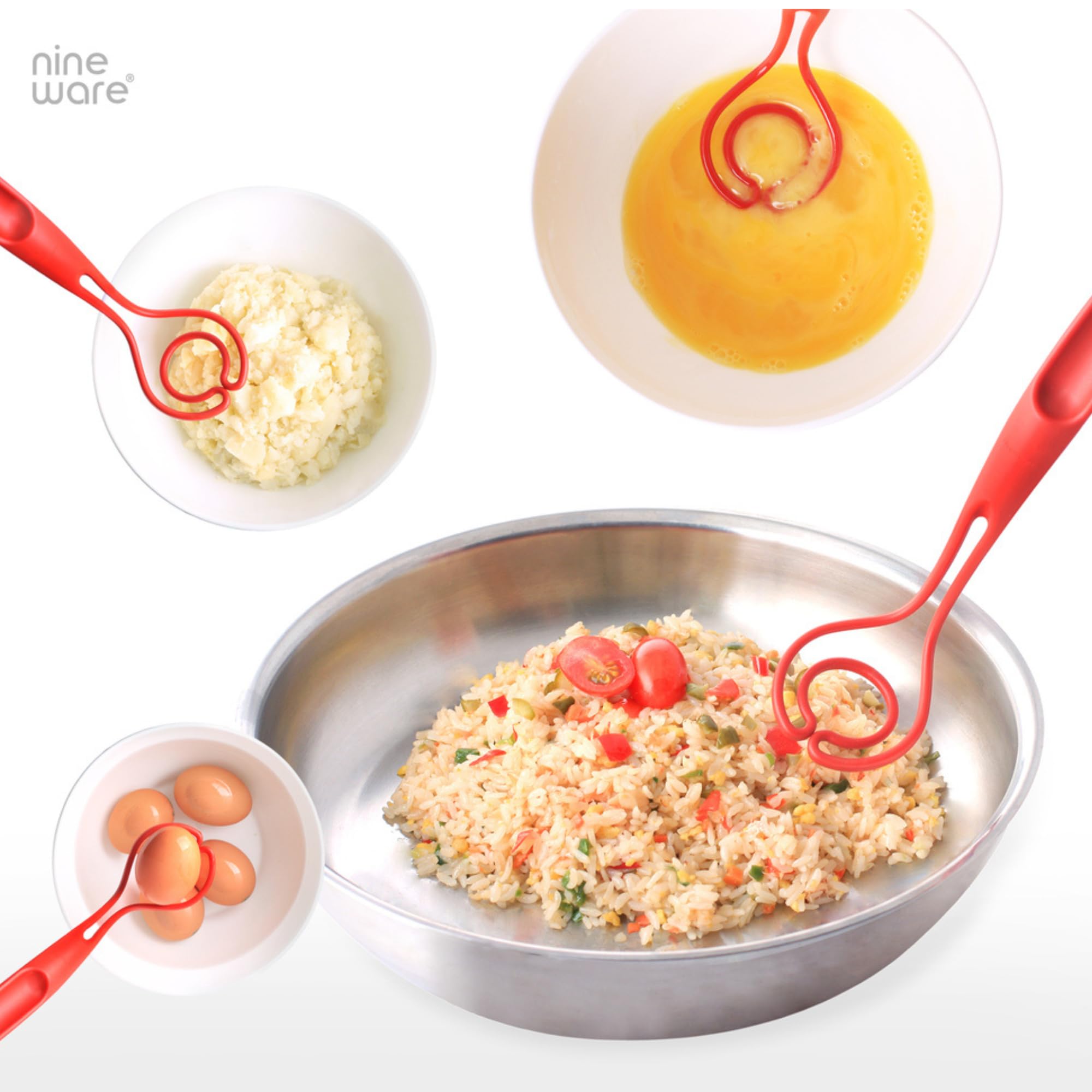 **Multi-Purpose Kitchen Utensil Set - Ergonomic Handle for Stirring, Mashing, Whisking, Mixing Dough - Heat-Resistant & Dishwasher Safe - Perfect for Fried Rice, Scrambled Eggs, Baking & Cooking - Made in Korea (Yellow)**