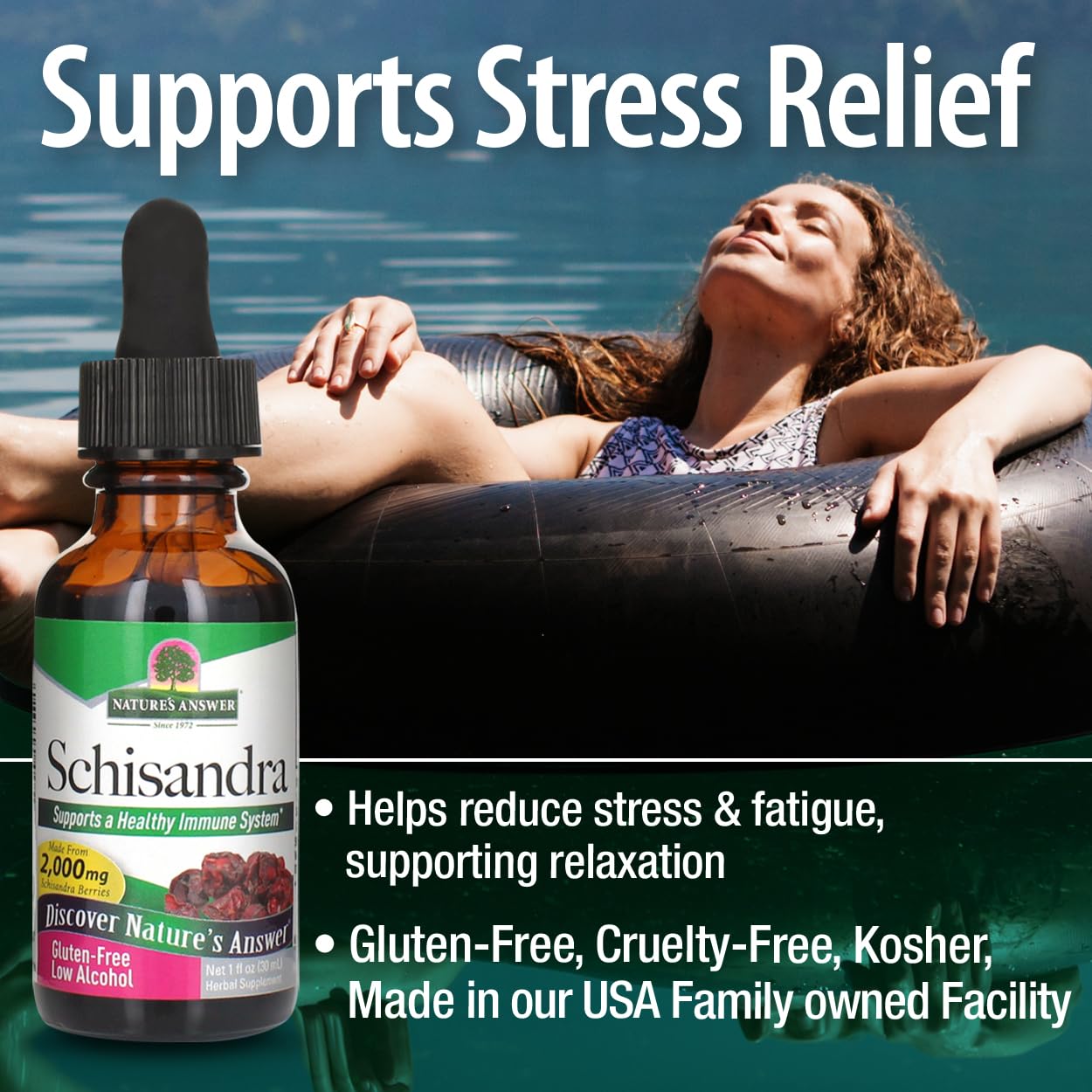 Nature's Answer Schisandra Berry Extract with Organic Alcohol, 1-Fluid Ounce | Supports Digestive Health & Cognitive Function | Natural Stress Relief Supplement | Great for Daily Wellness & Mental Clarity