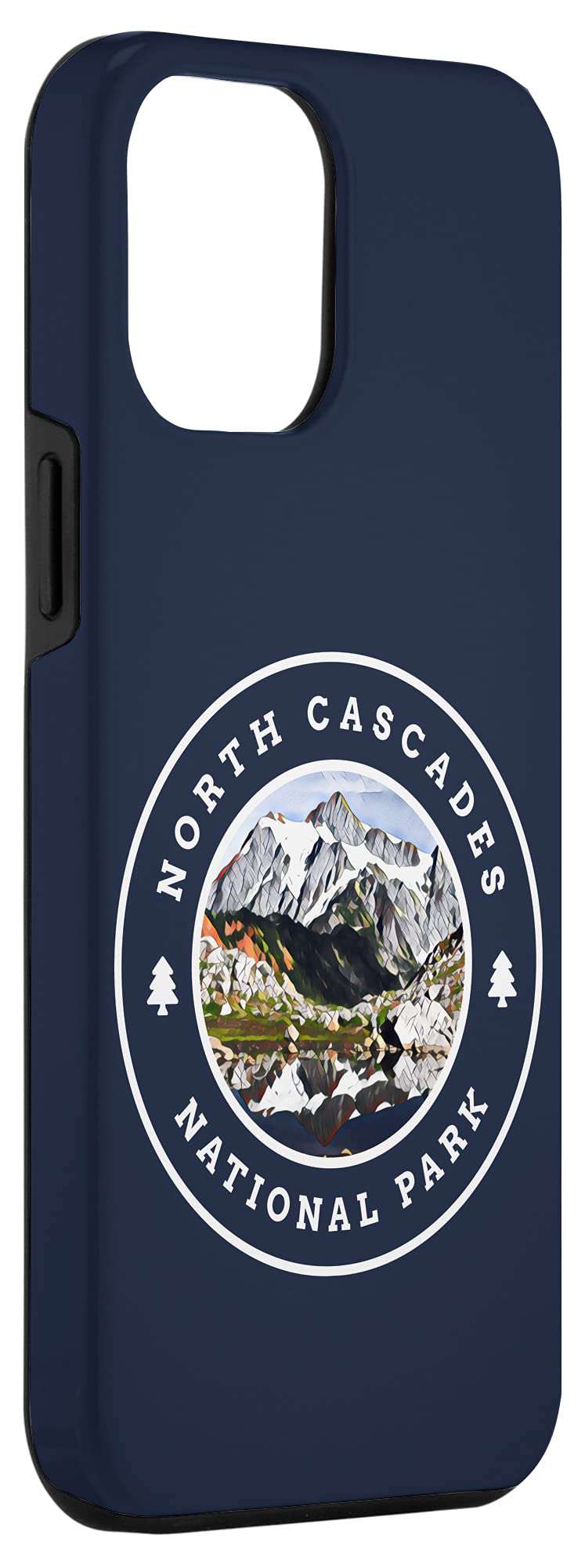 iPhone 12 Pro Max Case - Retro North Cascades National Park Washington Design - Durable Protective Phone Cover for Hiking, Camping & Outdoor Adventures