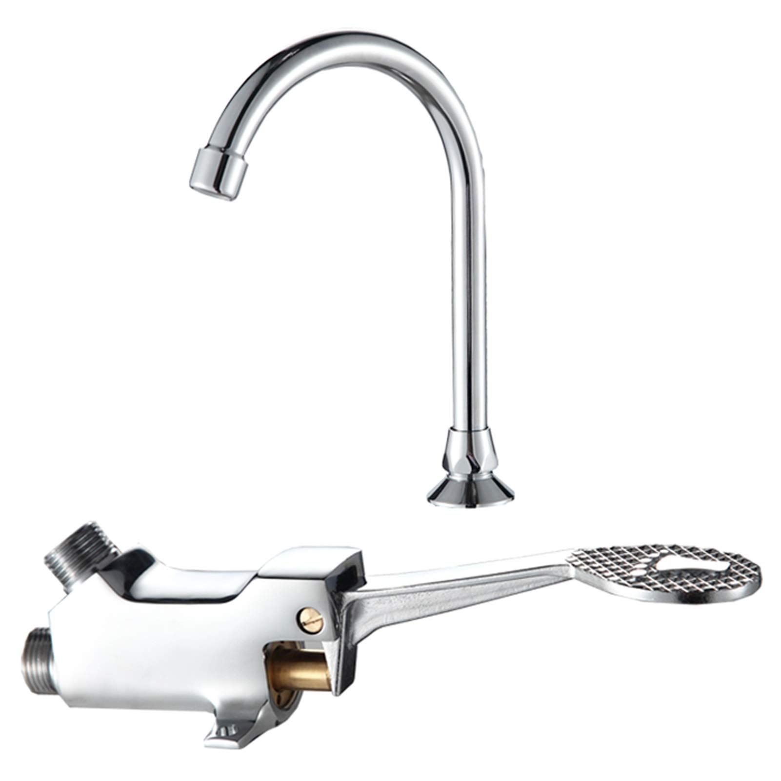 Stainless Steel Foot Pedal Operated Faucet - Hands-Free Floor Mount Basin Tap for Hospital, Medical Lab, Kitchen & Bathroom - Ideal for Hygiene & Water Conservation (Floor Installation Type)