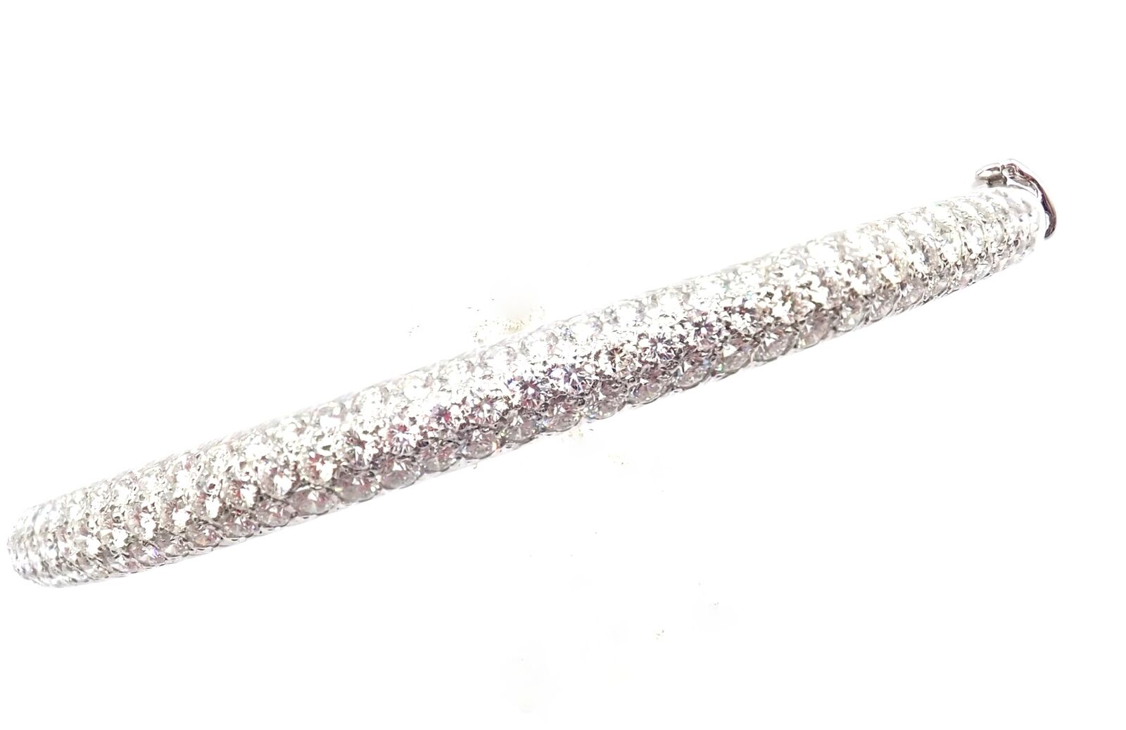 Authentic Van Cleef & Arpels Eve 18k White Gold Diamond Bangle Bracelet - Luxury Jewelry Gift for Women, Elegant Paper Box Packaging - Perfect for Anniversaries, Weddings & Special Occasions