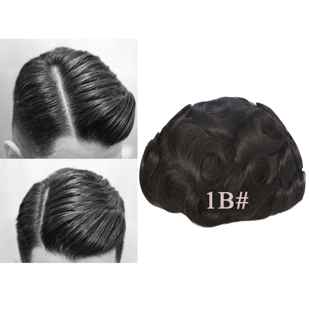 Men's Invisible Hairline Swiss Lace Toupee - 8x10 Real Human Hair Wig in Natural Black 1B | Undetectable Hair System for Thinning Hair & Baldness | Perfect for Daily Wear, Special Occasions & Confidence Boost