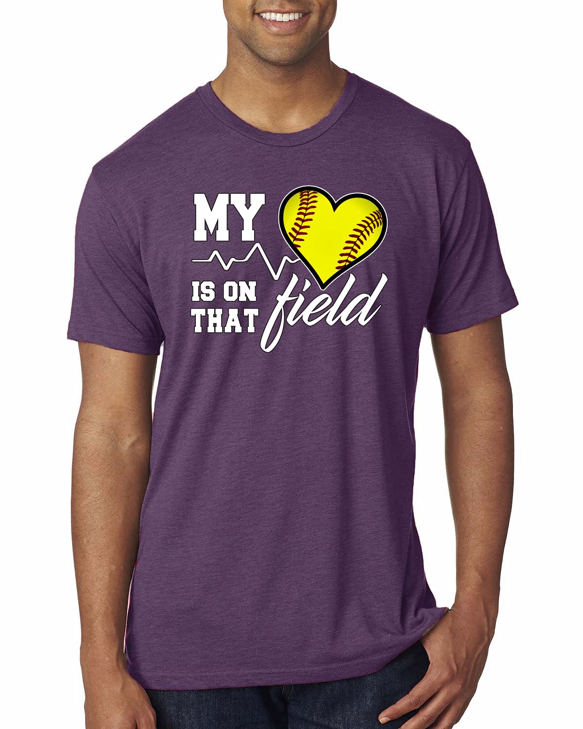 My Heart is On That Tennis Field - Premium Tri-Blend Sports T-Shirt for Men | Comfortable Athletic Wear for Tennis, Gym & Casual Outfits