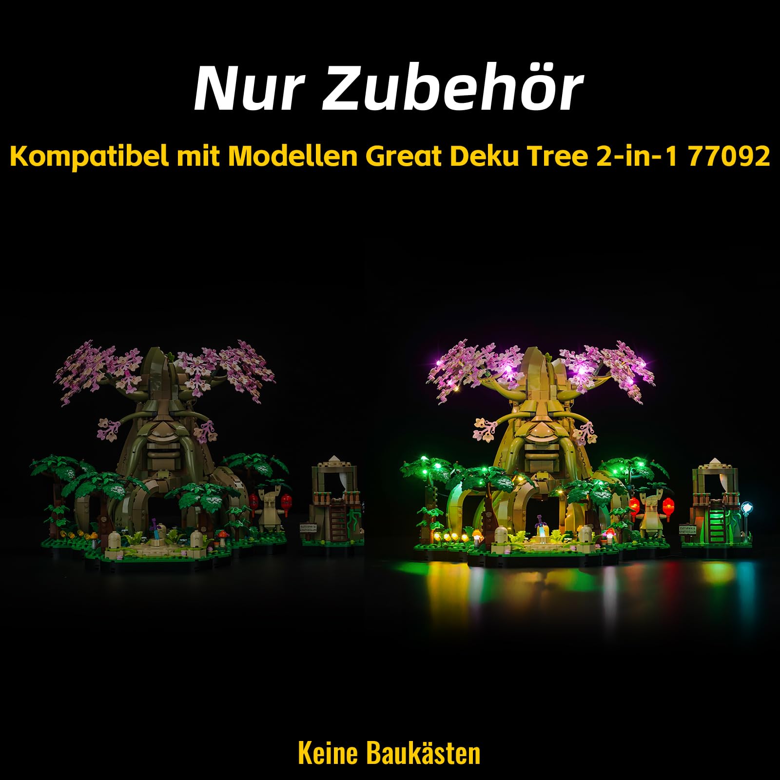 LED Light Kit for Lego Great Deku Tree 2-in-1 (Model Not Included) - Decorative Lighting Set Compatible with 77092 Large Decorative Tree 2-in-1 Building Blocks - Creative Toy for Home Display & Nighttime Decoration