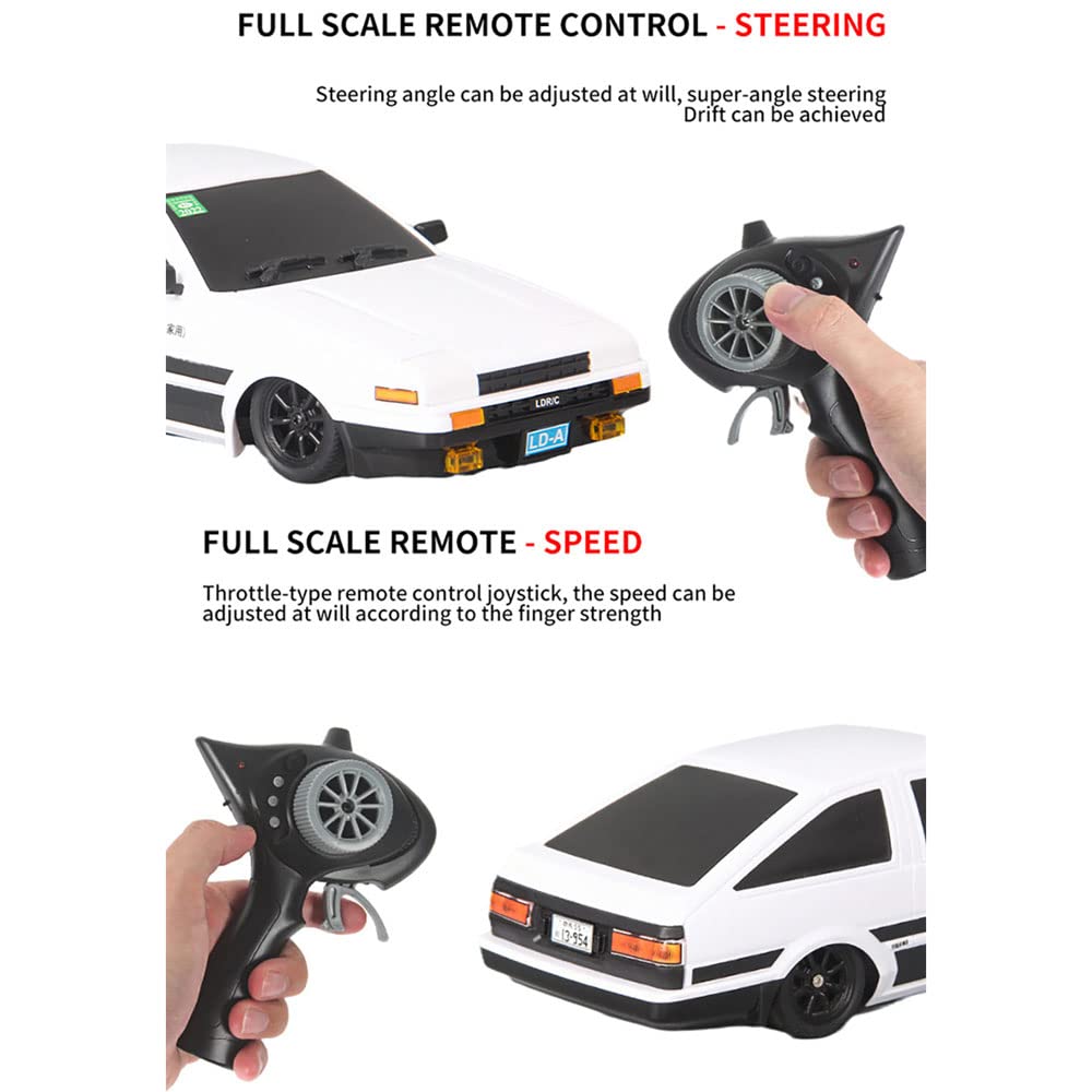 2.4GHz Remote Control RC Truck 1/18 Scale AE86 Fast Rally Car with Reversible Headlights, Anti-Skid & Anti-Fall Design - Ready-to-Run RTR Model for Kids & Adults | Perfect for Off-Road Racing, Backyard Driving, and Christmas Gifts