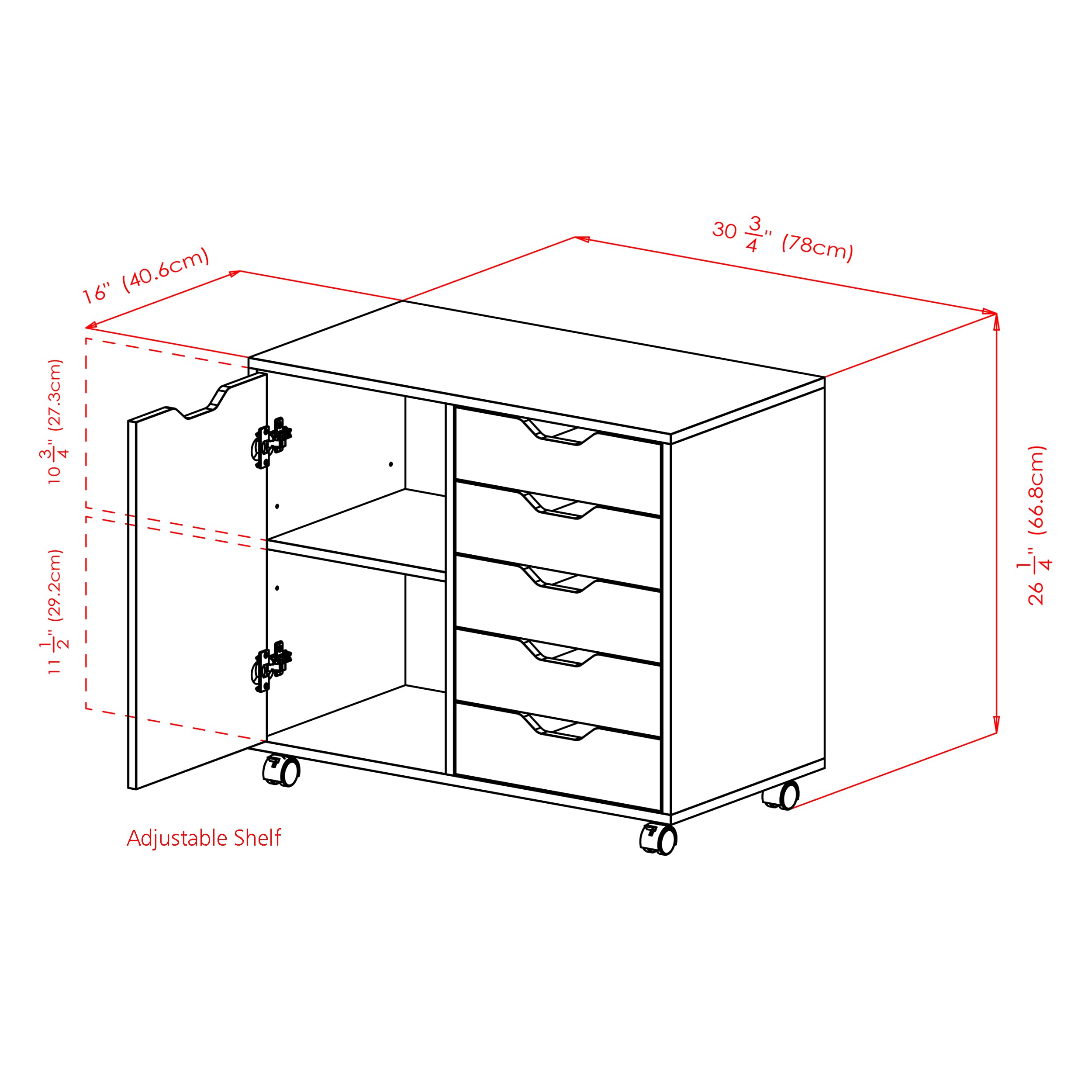 Winsome Wood Halifax White Storage Organizer for Home Office, Kitchen, Bathroom & Closet