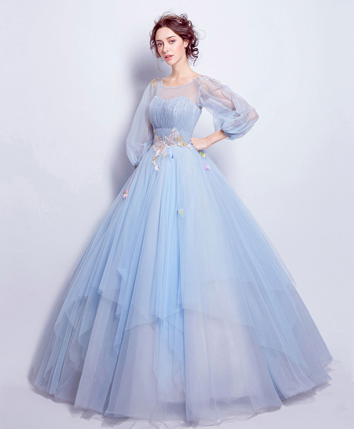 Elegant Royal Blue Tulle Long Prom Gown - Formal Evening Dress for Homecoming, Wedding & Special Occasions