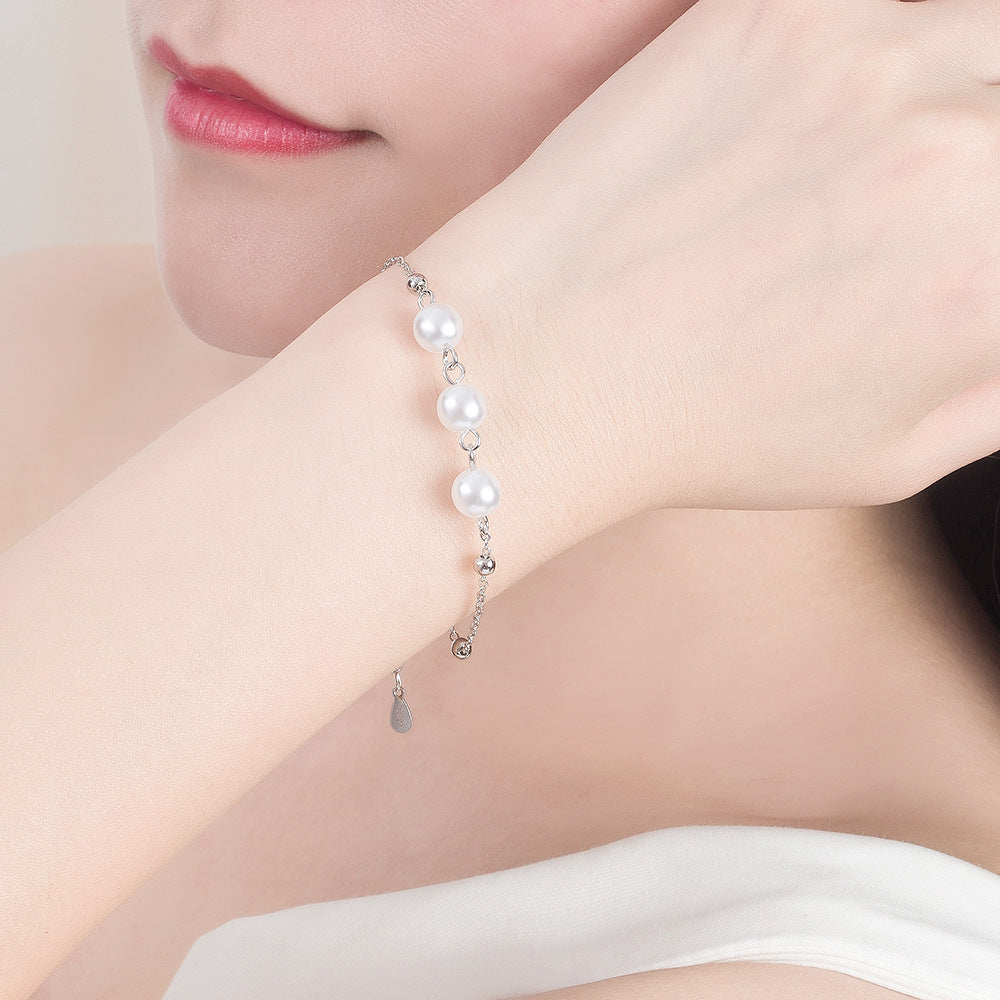 Sterling Silver Fashion Pearl Bracelet for Women - Elegant Jewelry Gift for Birthday, Anniversary & Special Occasions