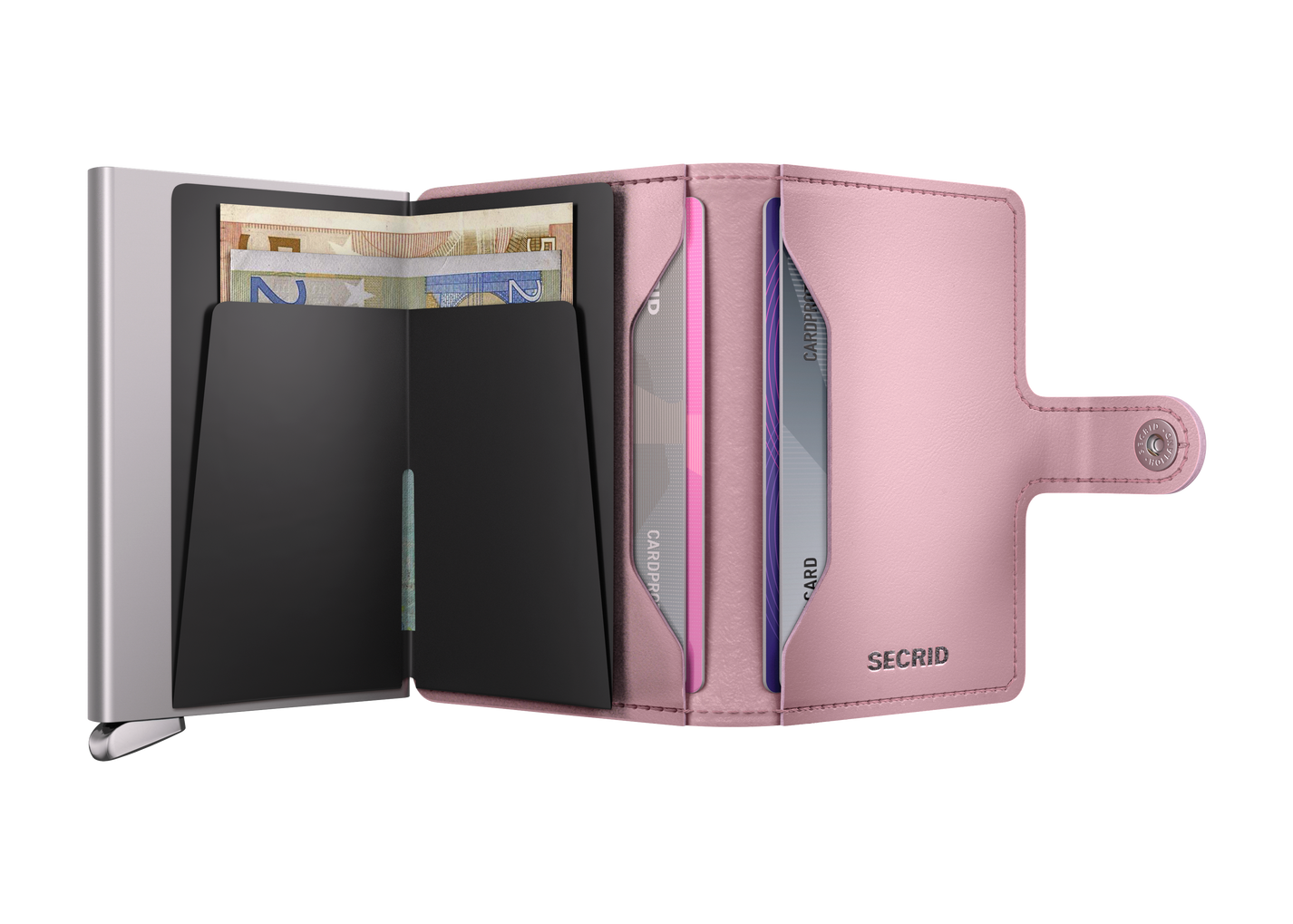SECRID Miniwallet Premium Embossed Diamond Rose - Slim RFID Blocking Leather Wallet for Women - Perfect for Travel, Everyday Use & Gift Giving