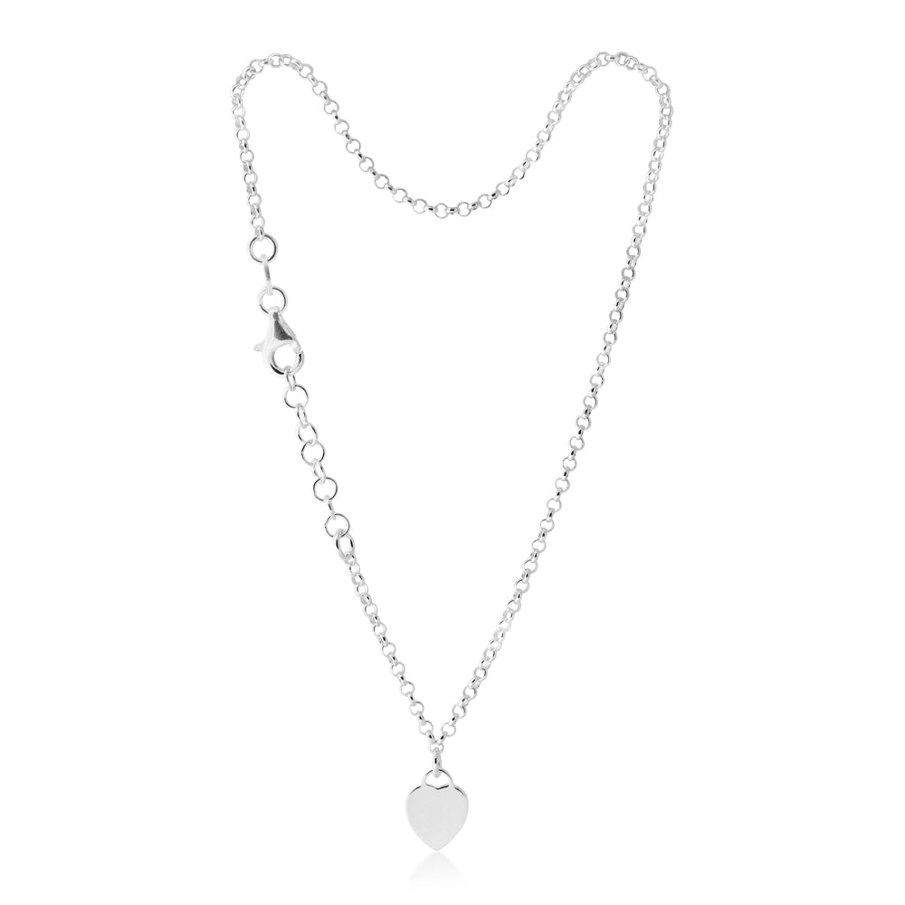 25cm Sterling Silver Heart Charm Anklet Bracelet - Dainty Adjustable Ankle Chain for Women, Perfect for Beach, Wedding & Everyday Wear
