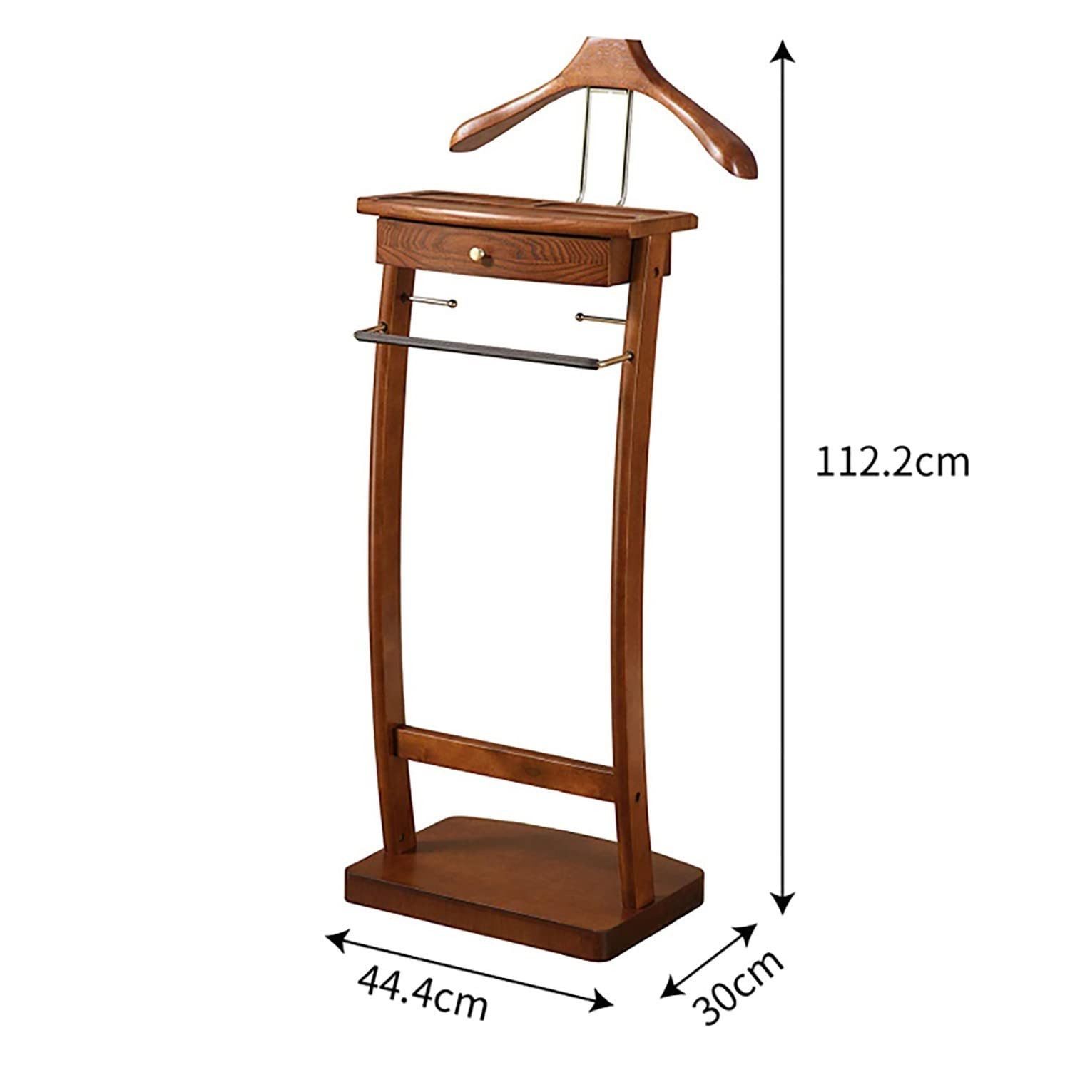 Solid Wood Valet Stand with Drawers - Crease-Free Coat Hanger for Suits & Jackets - Hallway & Dressing Room Storage Organizer - Perfect for Bedroom, Closet & Entryway Organization