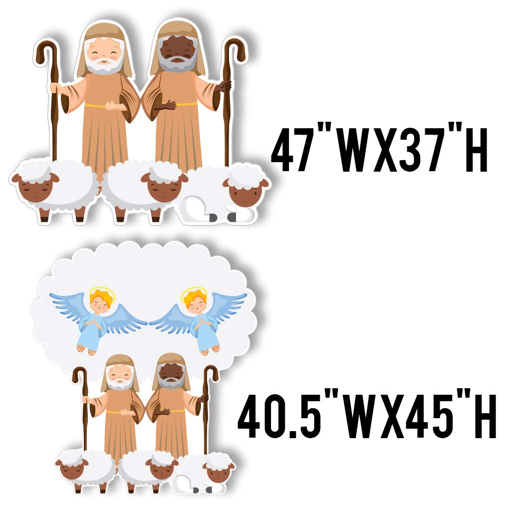 VictoryStore Deluxe Nativity Scene Outdoor Christmas Yard Decorations - 8 Piece Giant Holiday Set with EZ Stakes (13635) | Perfect for Front Lawn, Garden, Church & Christmas Display