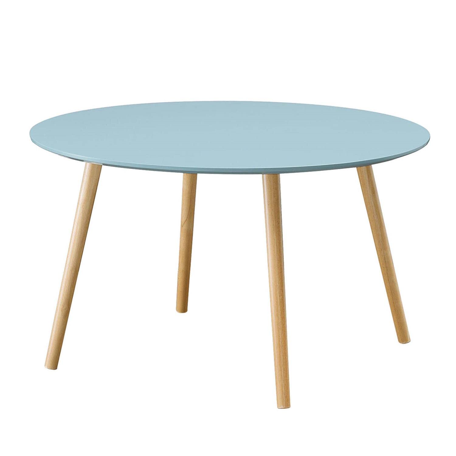 Convenience Concepts Oslo Round Coffee Table - 36 Inch Modern Scandinavian End Table with Storage Shelf in Sea Foam Green for Living Room, Bedroom & Office