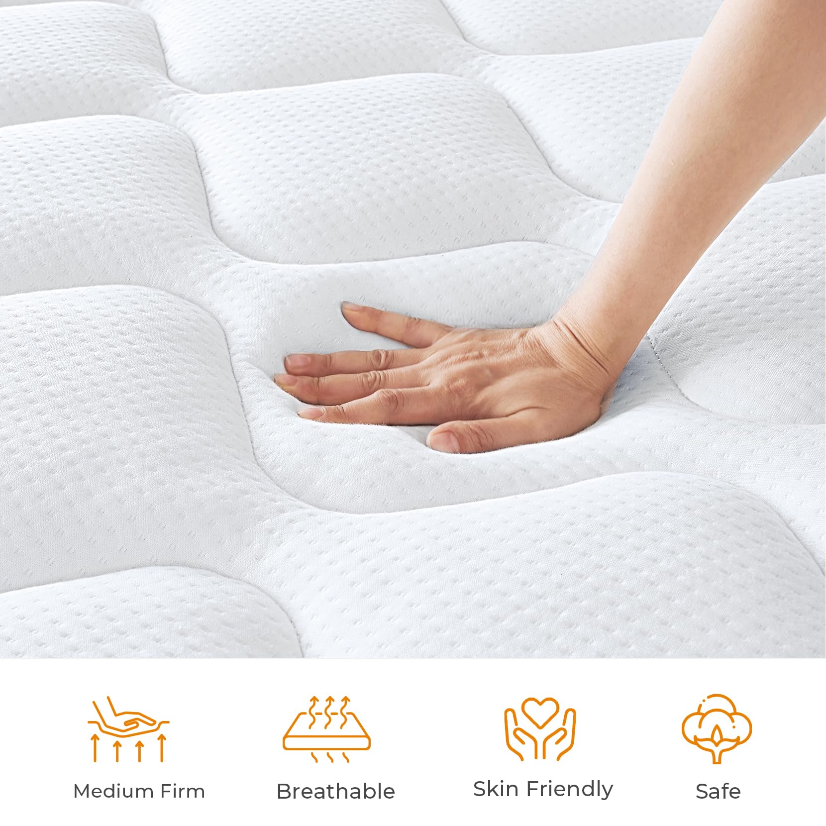 12 Inch Hybrid Twin Mattress in a Box - Memory Foam & Pocket Spring Single Bed Mattress for Pressure Relief, Medium Firm Support (75