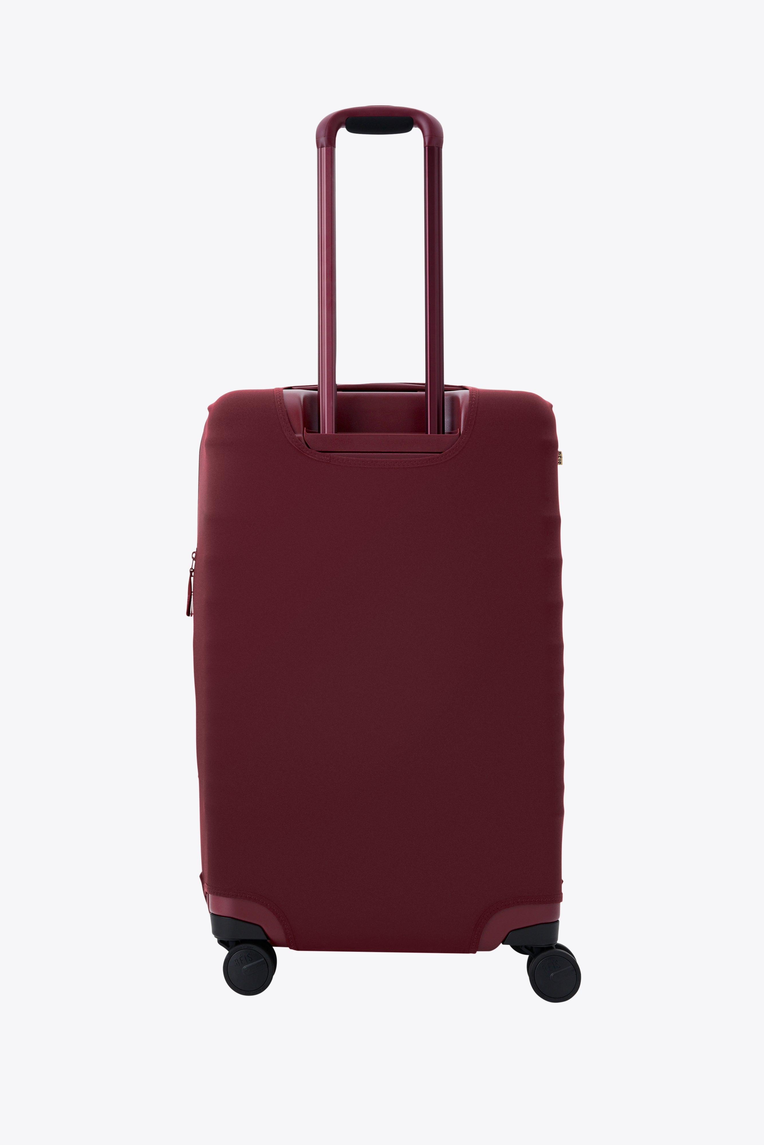 Burgundy Medium Check-In Luggage Cover - Durable Travel Suitcase Protector for Airlines | Perfect for Business Trips, Vacations & Air Travel