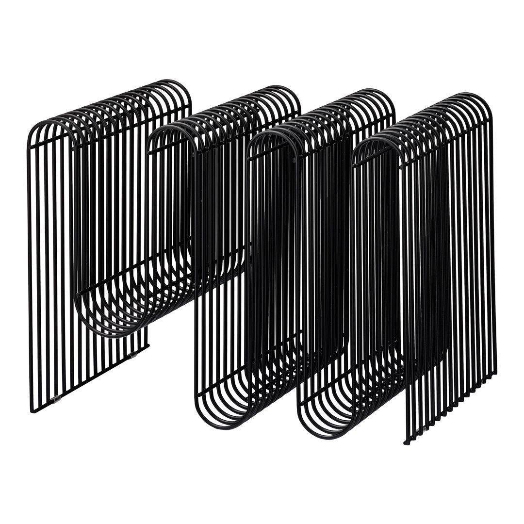 Curved Magazine Holder - Modern Wire Rack for Books & Newspapers - Perfect for Living Room, Office, or Bedroom Organization