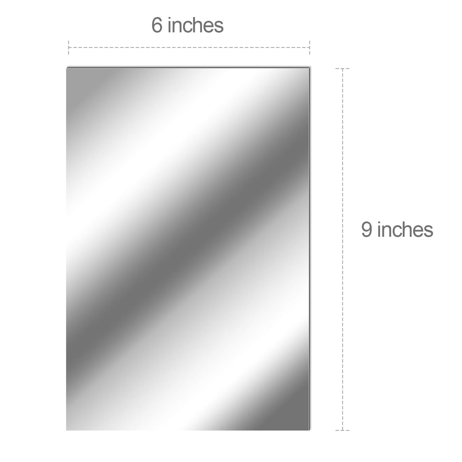 Flexible Self-Adhesive Mirror Sheets - Non-Glass Mirror Tiles for Wall Decor (10 Pack, 6x9 Inches) - Perfect for Home, Office & DIY Projects