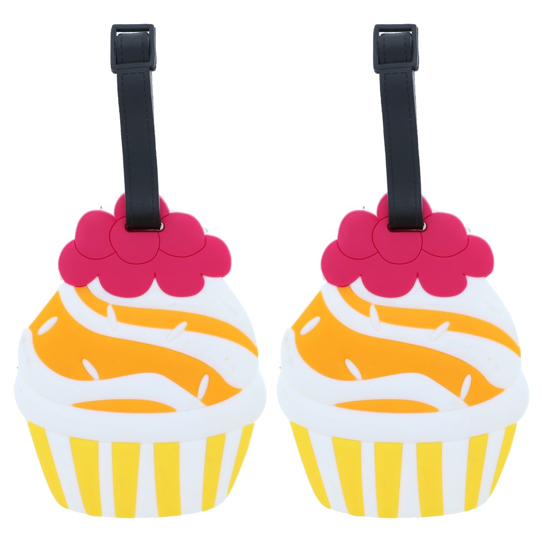 Set of 2 Fun Cupcake-Themed Luggage Tags for Travel Suitcases - Durable ID Holders for Kids & Adults - Perfect for Airports, Cruise Trips & Vacation Identification