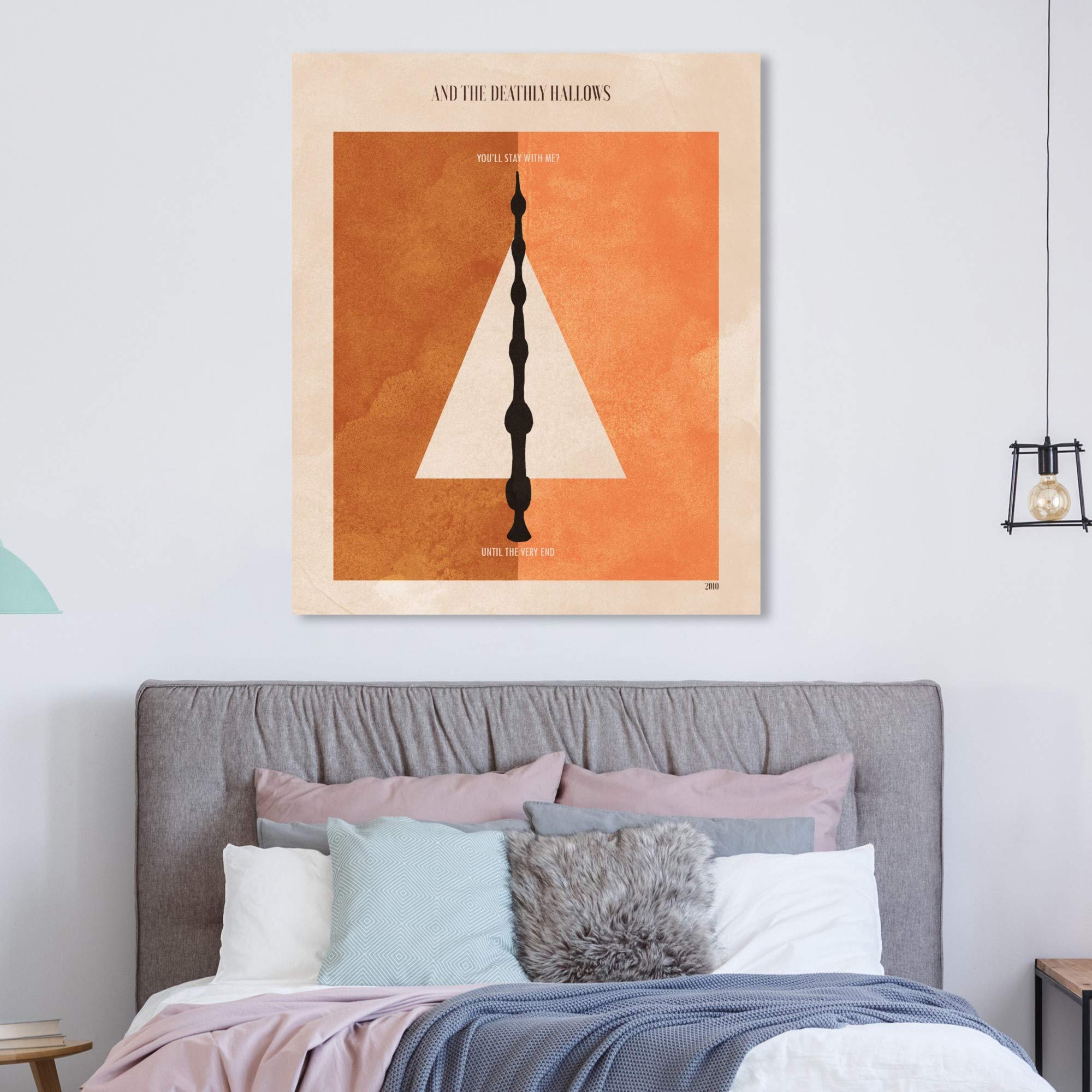 Wynwood Studio 'Until The Very End' Sci-Fi Wall Art Canvas Print - 30x36 Inch Orange & White Movie TV Show Home Decor - Perfect for Living Room, Bedroom & Office Spaces