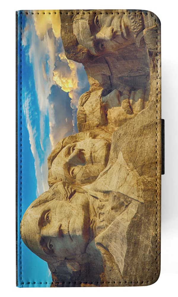 Mount Rushmore Face Flip Wallet Phone Case for Apple iPhone X & Xs - Multicolor Design | Stylish & Protective Cover for Everyday Use & Travel