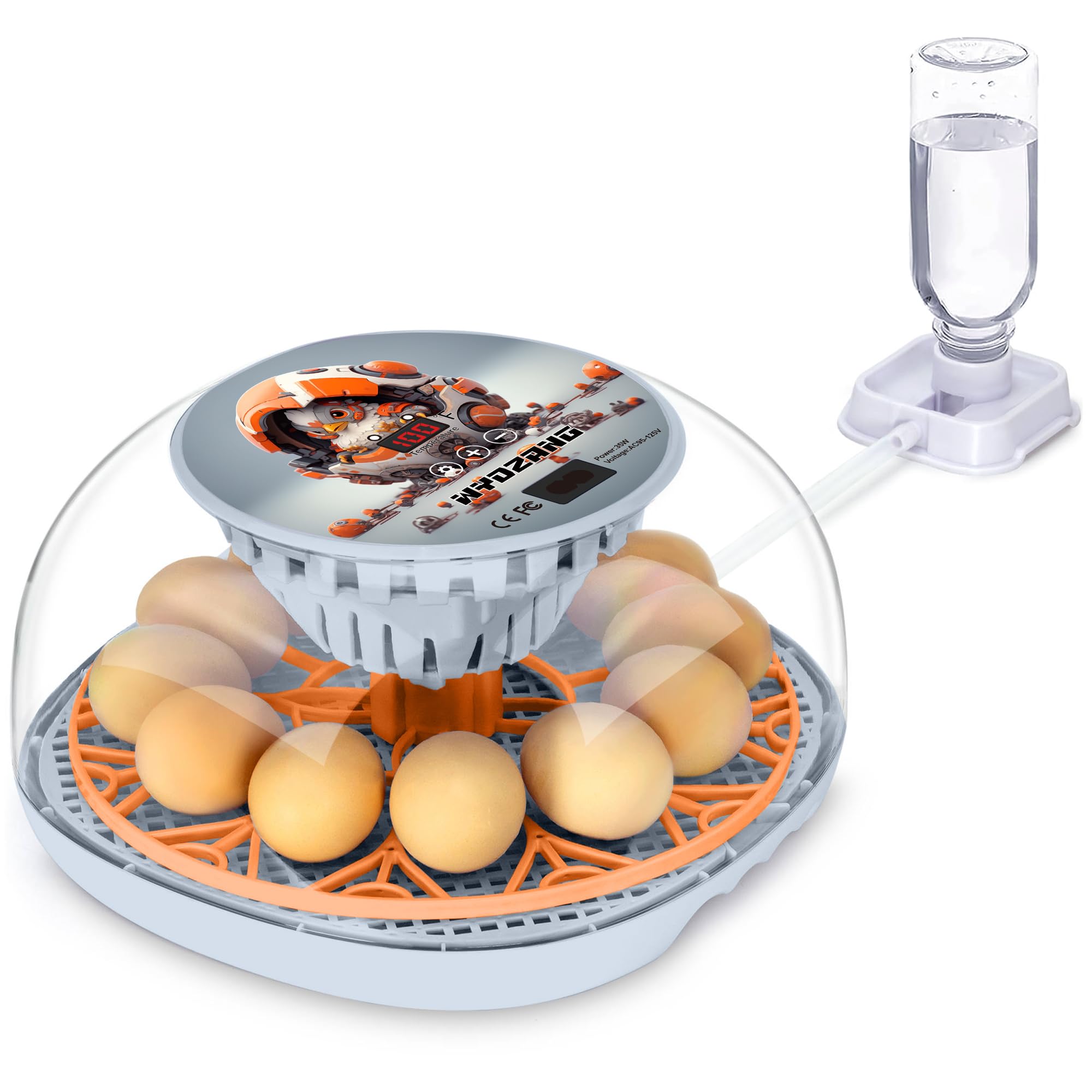 Automatic Smart Egg Incubator for Chicken Duck Quail - 12 Egg Capacity with Digital Temperature Control & Auto Turner | Perfect for Home Poultry Farming, Classroom Projects & Backyard Hatching (Mechachick, Fahrenheit)