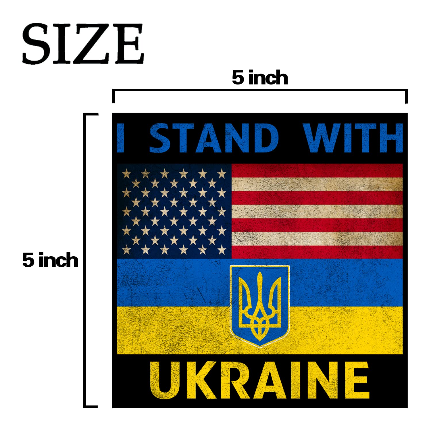 2 Pack I Stand with Ukraine Car Bumper Stickers - Waterproof Decal for Cars, Trucks, Windows, Laptops (5x5 Inch) - Show Support for Ukraine & Promote Peace - Perfect for Daily Commute, Travel & Office Use