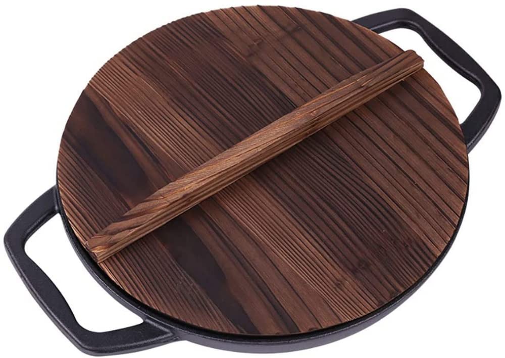 Premium 12 Inch Black Cast Iron Skillet with Lid - Heavy Duty Frying Pan for Gas & Induction Stoves - Perfect for Searing, Frying Dumplings & Stovetop Cooking - Durable 1.8 Inch Deep Iron Pan for Home Kitchen & Outdoor Camping
