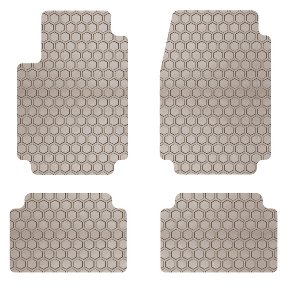 Premium Custom Fit Auto Floor Mats for Porsche Cayenne - Hexomat Front & Rear 4-Piece Set (PC-610-RT-T) | Durable Rubber-like Tan Car Mats | All-Weather Protection for Driving Comfort & Interior Style