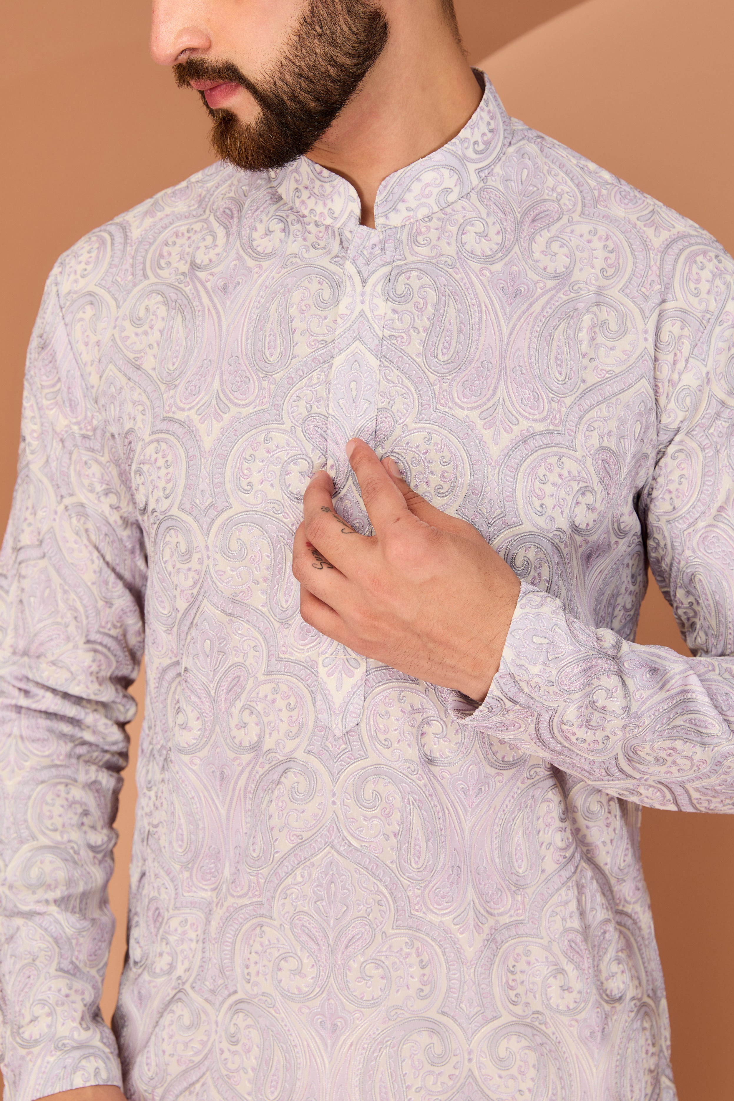 Elegant Purple Kashmiri Embroidered Chikankari Kurta for Women | Traditional Handcrafted Indian Tunic | Perfect for Festivals, Weddings & Casual Wear
